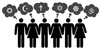 Vector people of different religions on white background